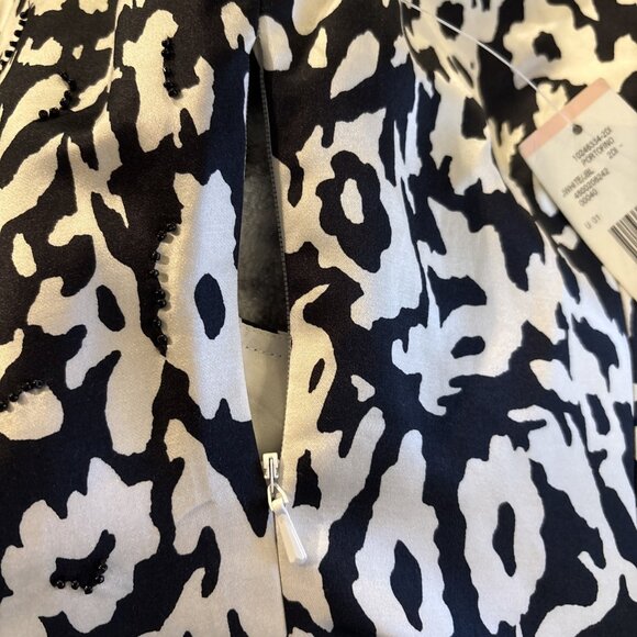 NWT Jones New York Collection Dress Size 10 Sleeveless Black White Silk Blend - Picture 6 of 9